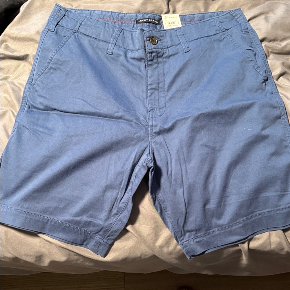 Lucky Brand Men's Casual Blue Flat Front Shorts